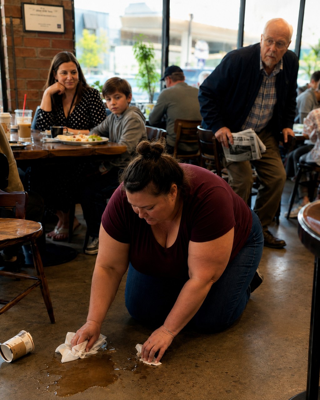 A 7-Year-Old Boy Tripped a Woman in a Restaurant – Then an Elderly Man Leaned Down and Whispered Something That Drained Every Bit of Color From the Boy’s Mother’s Face